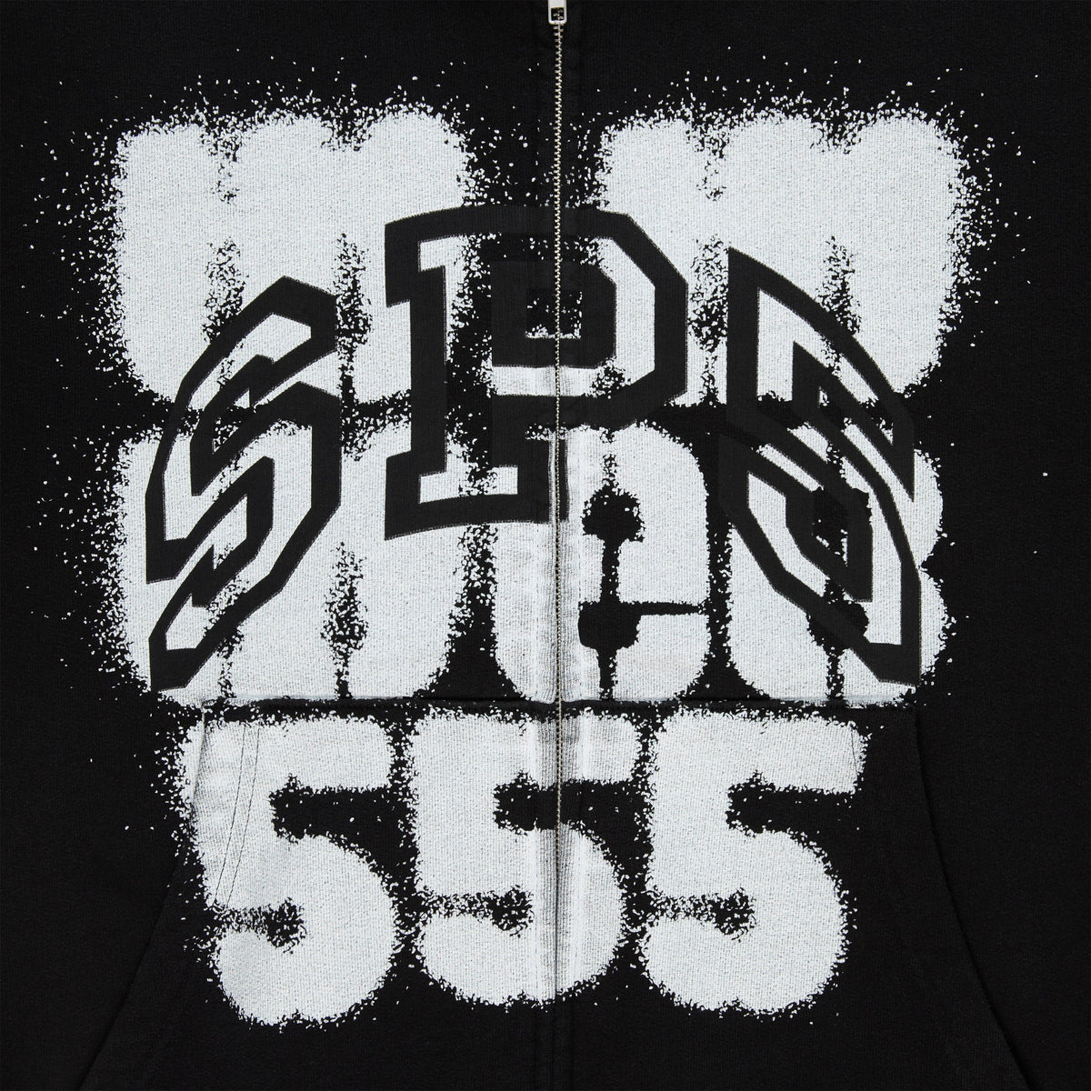 Sp5der Sp555 Zip Hoodie - Black