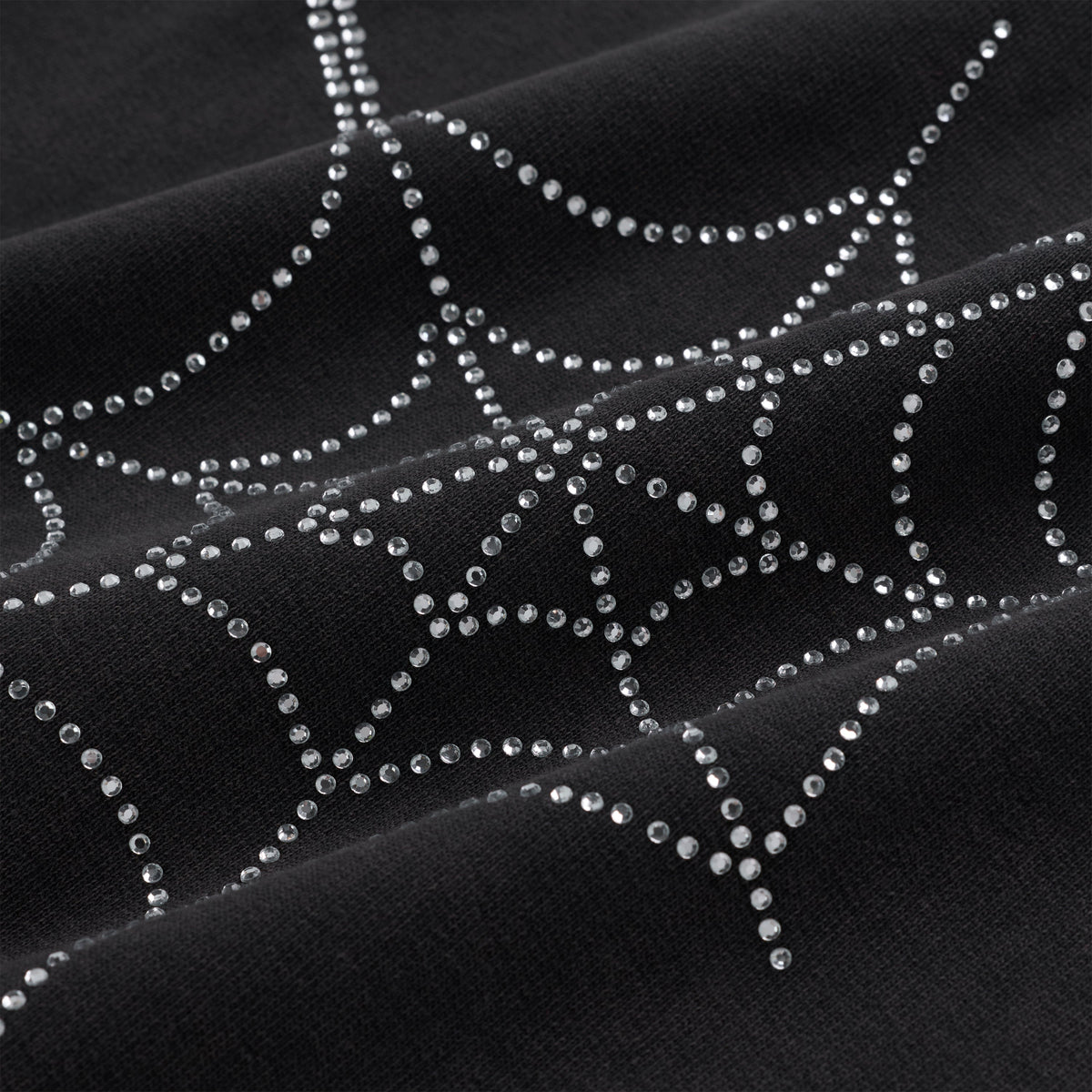 Sp5der Rhinestone Web Zip Hoodie - Black