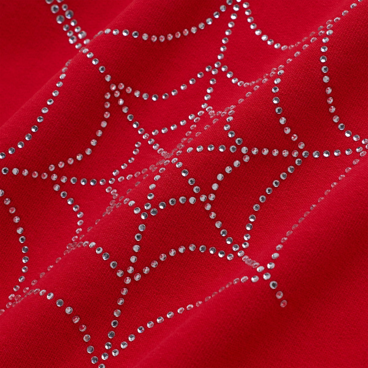 Sp5der Rhinestone Web Zip Hoodie - Red