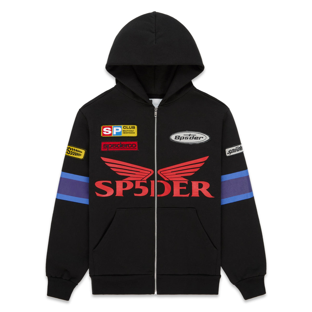 Sp5der Gt Zip Hoodie - Black