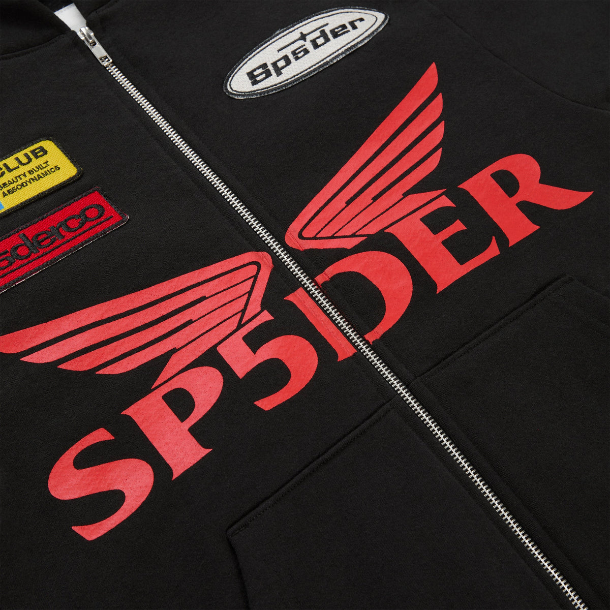 Sp5der Gt Zip Hoodie - Black