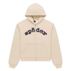 Sp5der Mixed Stone Og V2 Zip Hoodie - Cream
