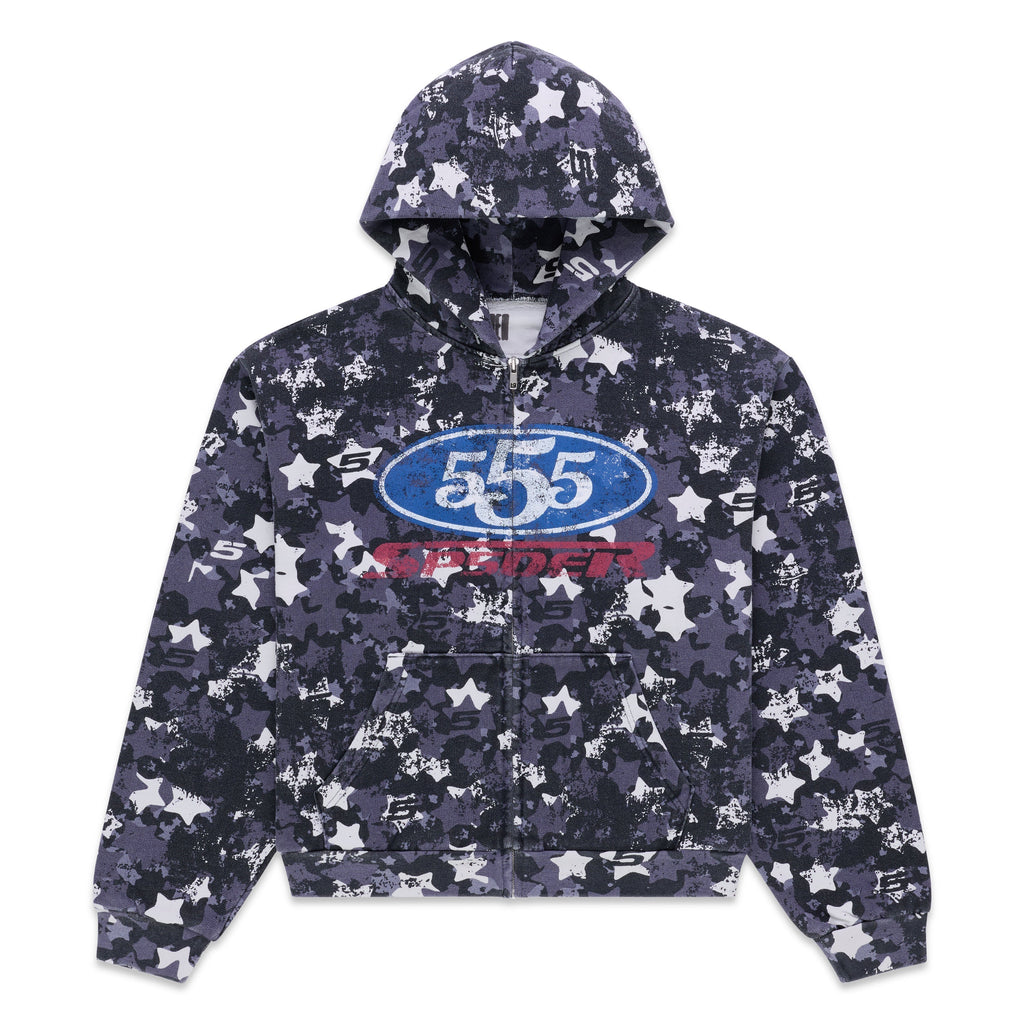 Sp5der R5cing Zip Hoodie - Blue Camo