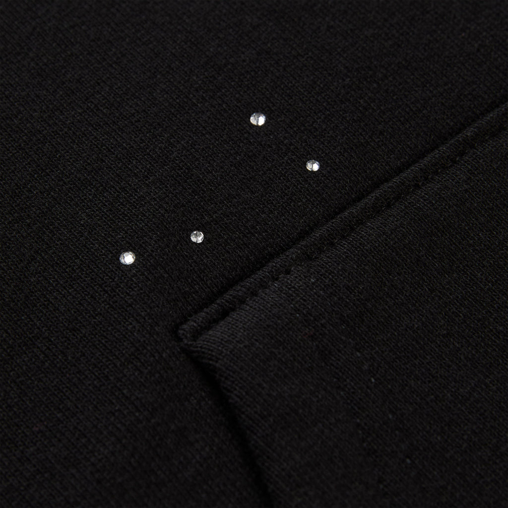 Sp5der Rhinestone Silk Hoodie - Black