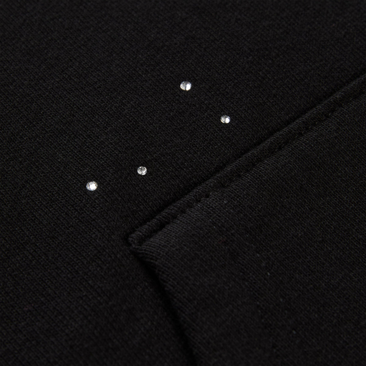 Sp5der Rhinestone Silk Hoodie - Black