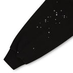 Sp5der Rhinestone Silk Hoodie - Black