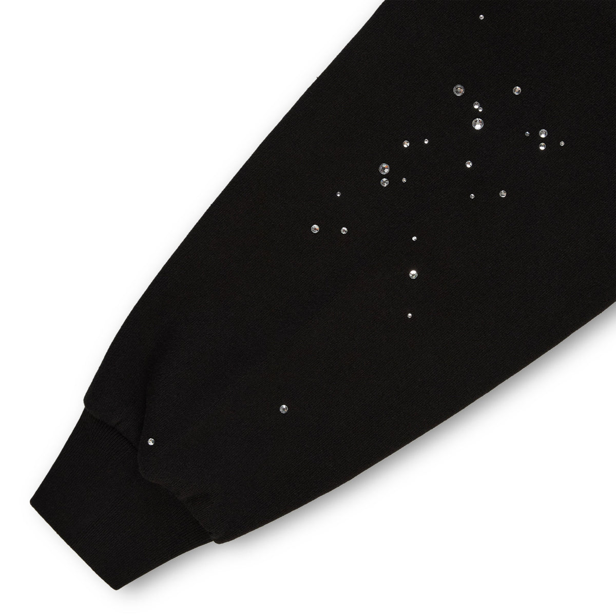 Sp5der Rhinestone Silk Hoodie - Black