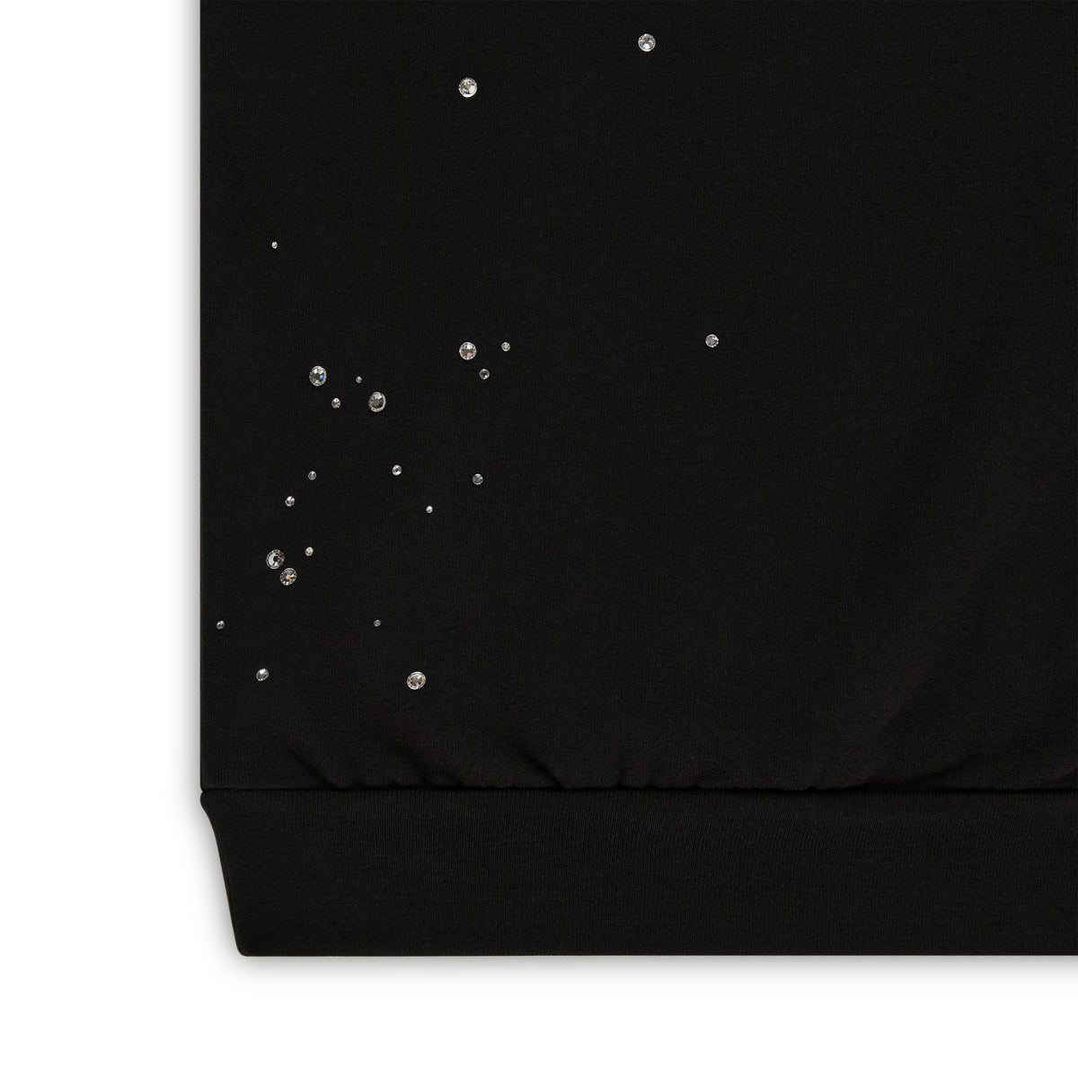 Sp5der Rhinestone Silk Hoodie - Black