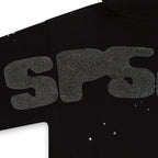Sp5der Rhinestone Silk Hoodie - Black