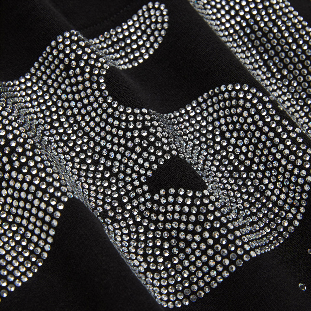 Sp5der Rhinestone Silk Hoodie - Black