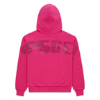 Sp5der Rhinestone Silk Hoodie - Pink