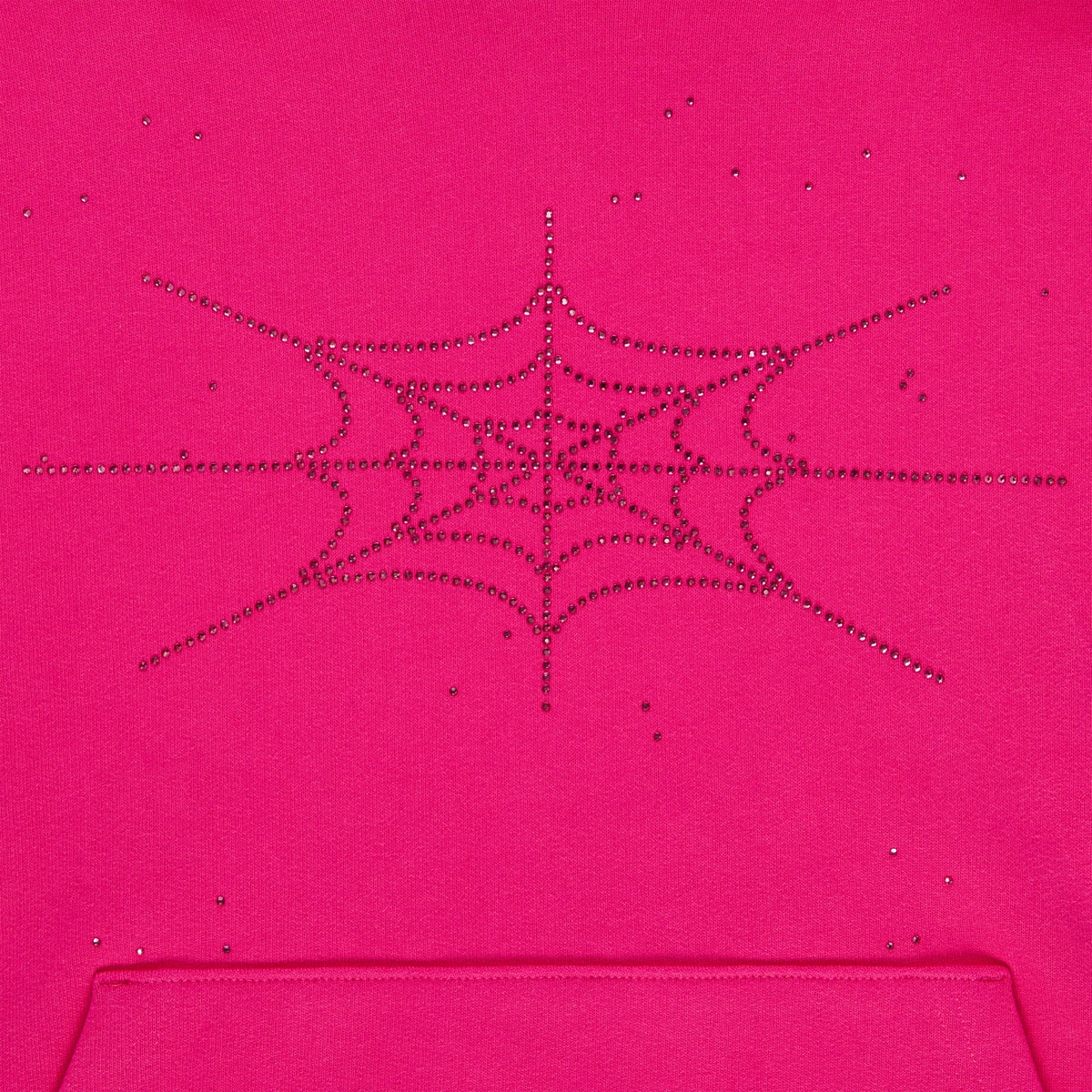 Sp5der Rhinestone Silk Hoodie - Pink