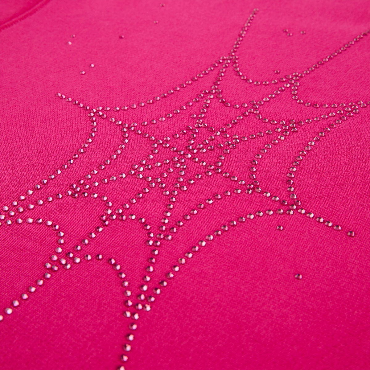 Sp5der Rhinestone Silk Hoodie - Pink