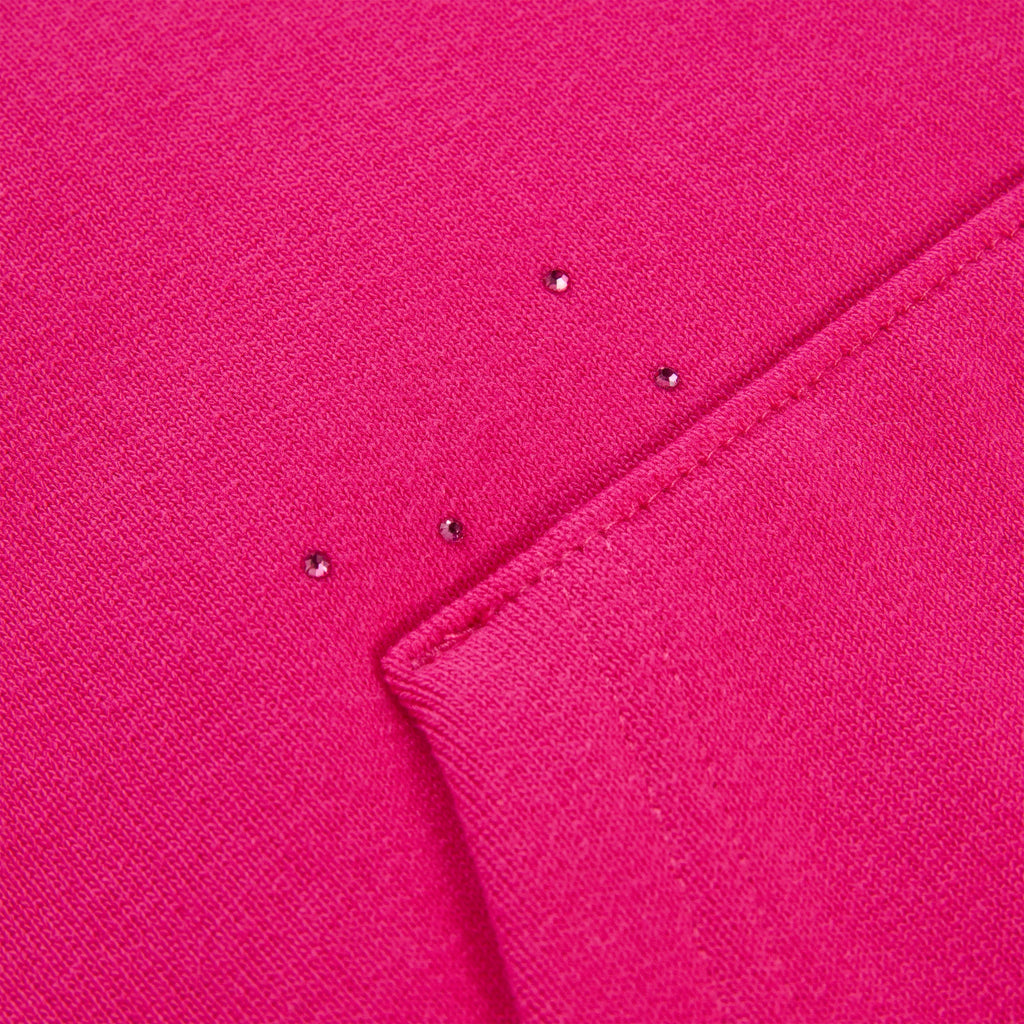 Sp5der Rhinestone Silk Hoodie - Pink
