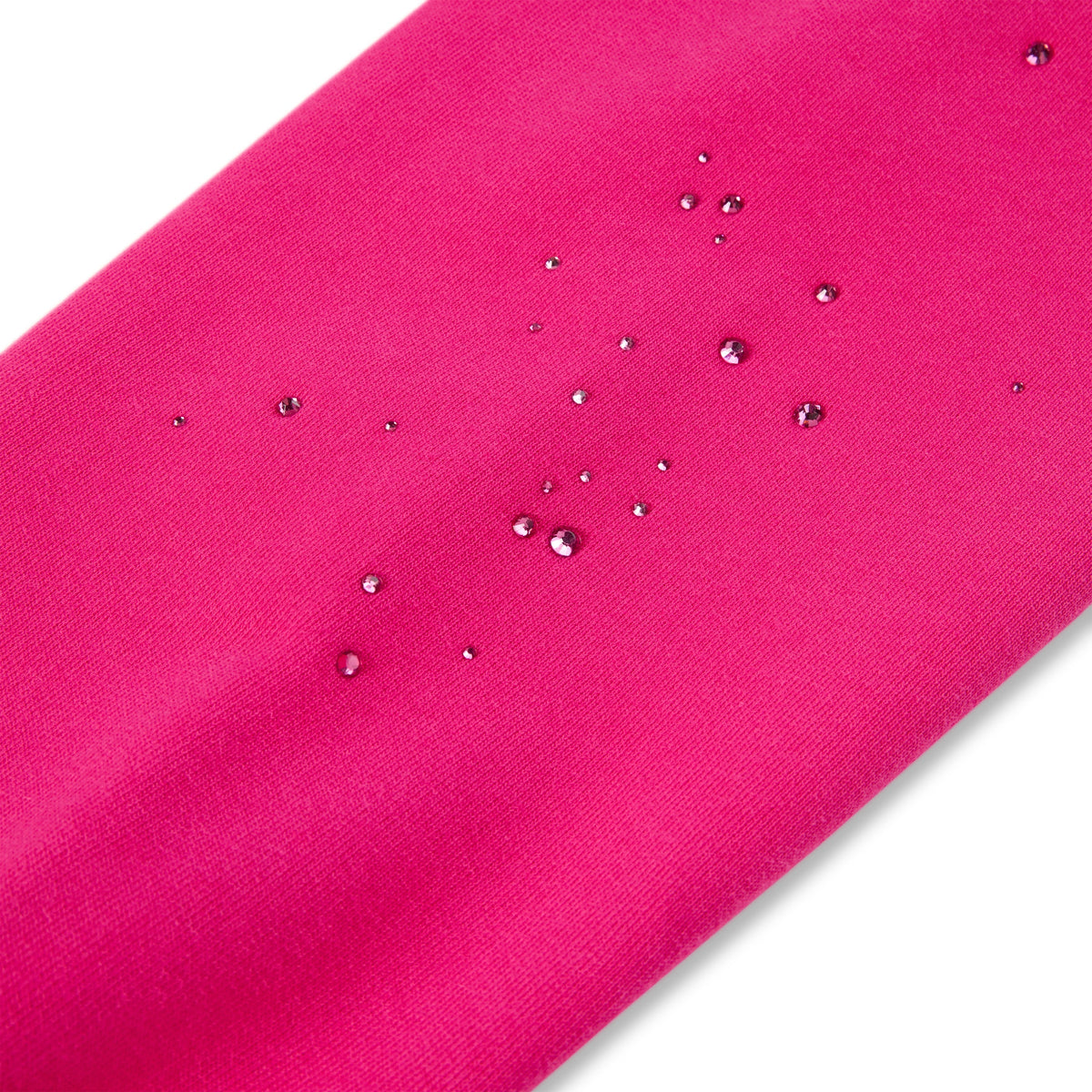 Sp5der Rhinestone Silk Hoodie - Pink