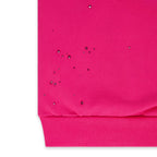 Sp5der Rhinestone Silk Hoodie - Pink