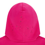 Sp5der Rhinestone Silk Hoodie - Pink