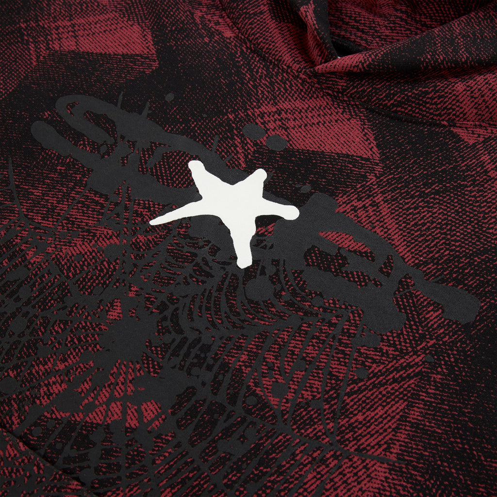 Sp5der Plaid Splatt Hoodie - Black