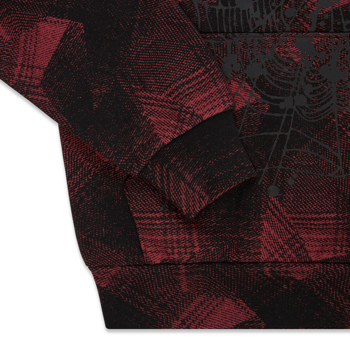 Sp5der Plaid Splatt Hoodie - Black