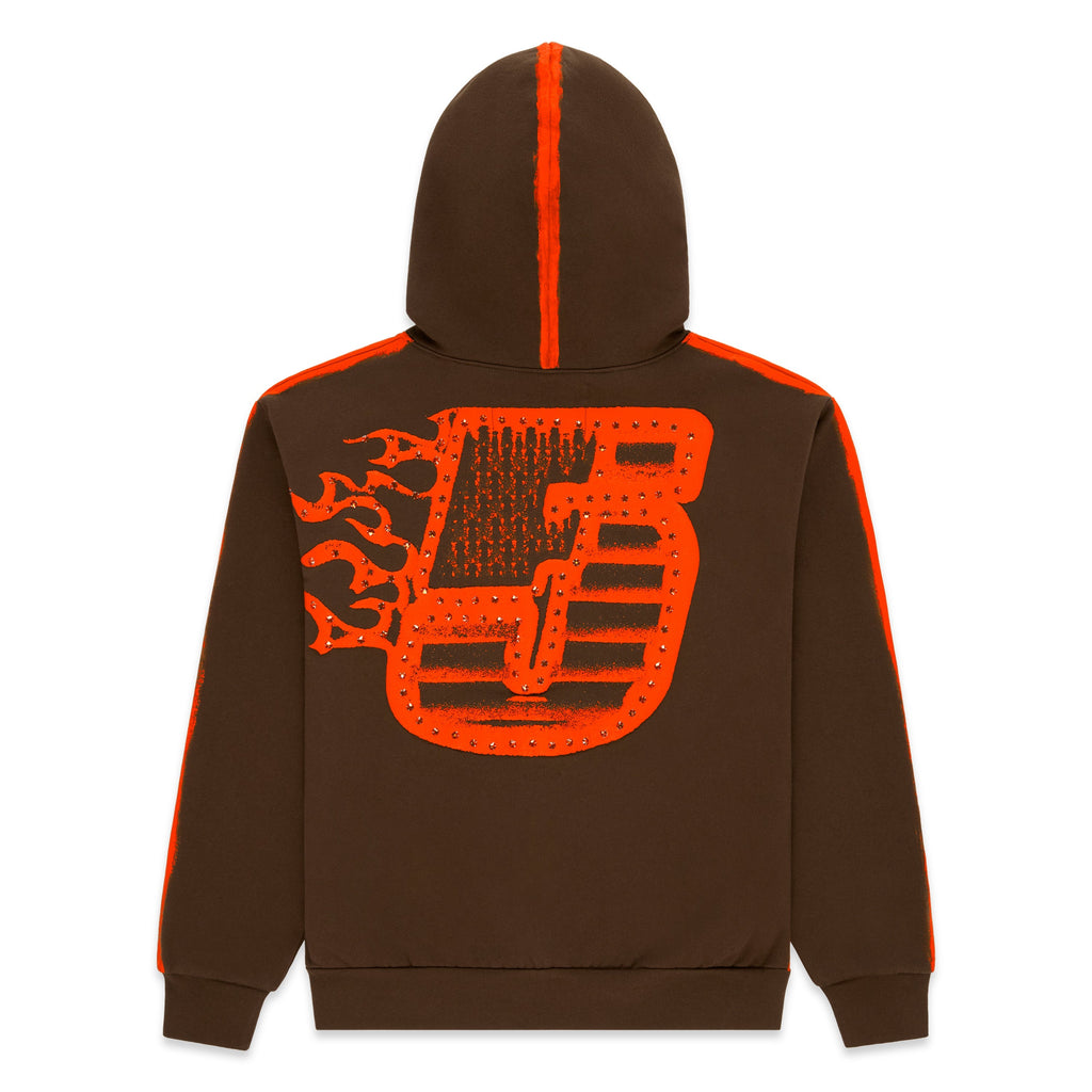 Sp5der Screaming Eagle Hoodie - Brown