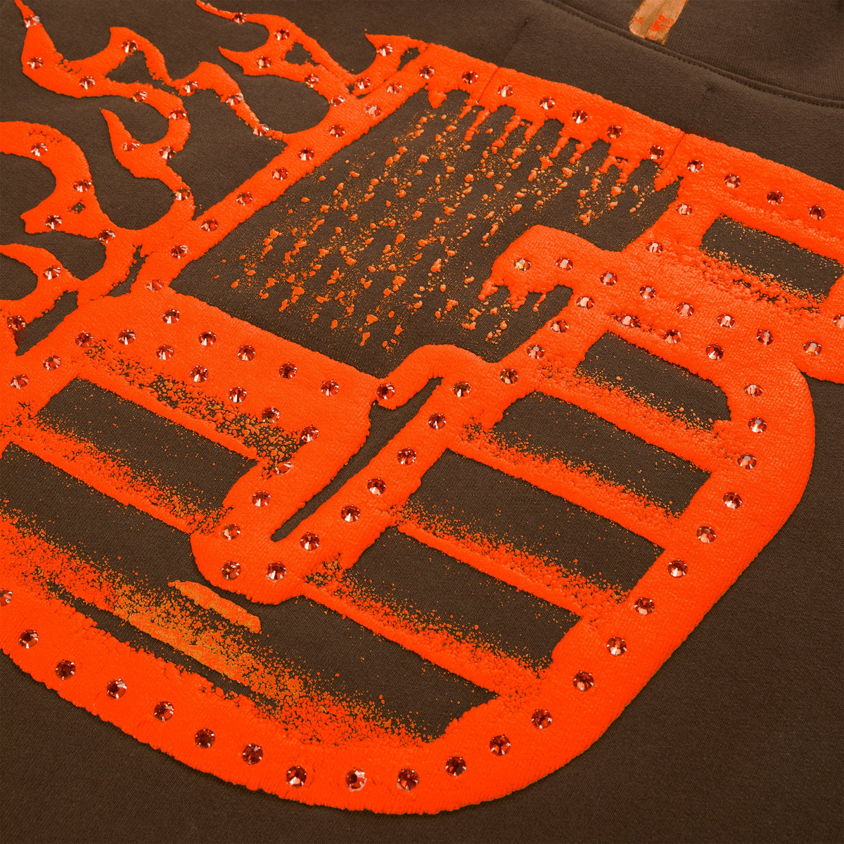 Sp5der Screaming Eagle Hoodie - Brown
