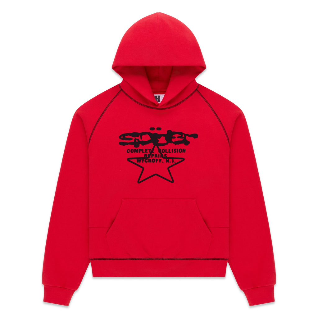 Sp5der Splat Collision Hoodie - Red