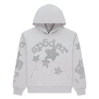 Sp5der Rhinestone Beluga Hoodie - Heather Grey