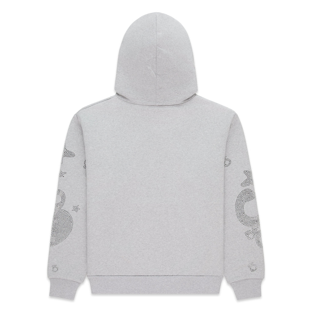 Sp5der Rhinestone Beluga Hoodie - Heather Grey