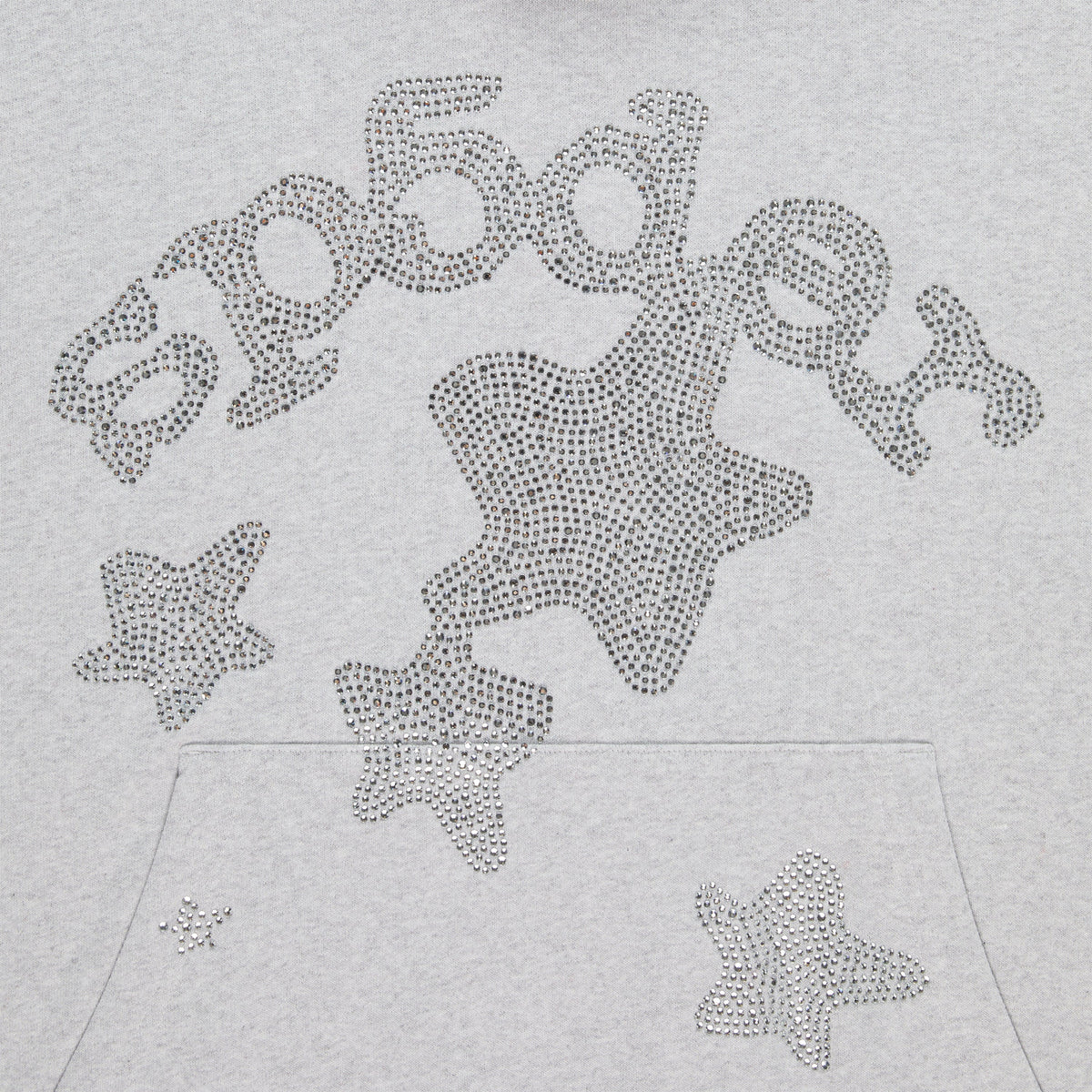 Sp5der Rhinestone Beluga Hoodie - Heather Grey