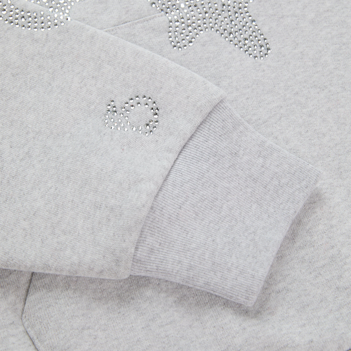 Sp5der Rhinestone Beluga Hoodie - Heather Grey