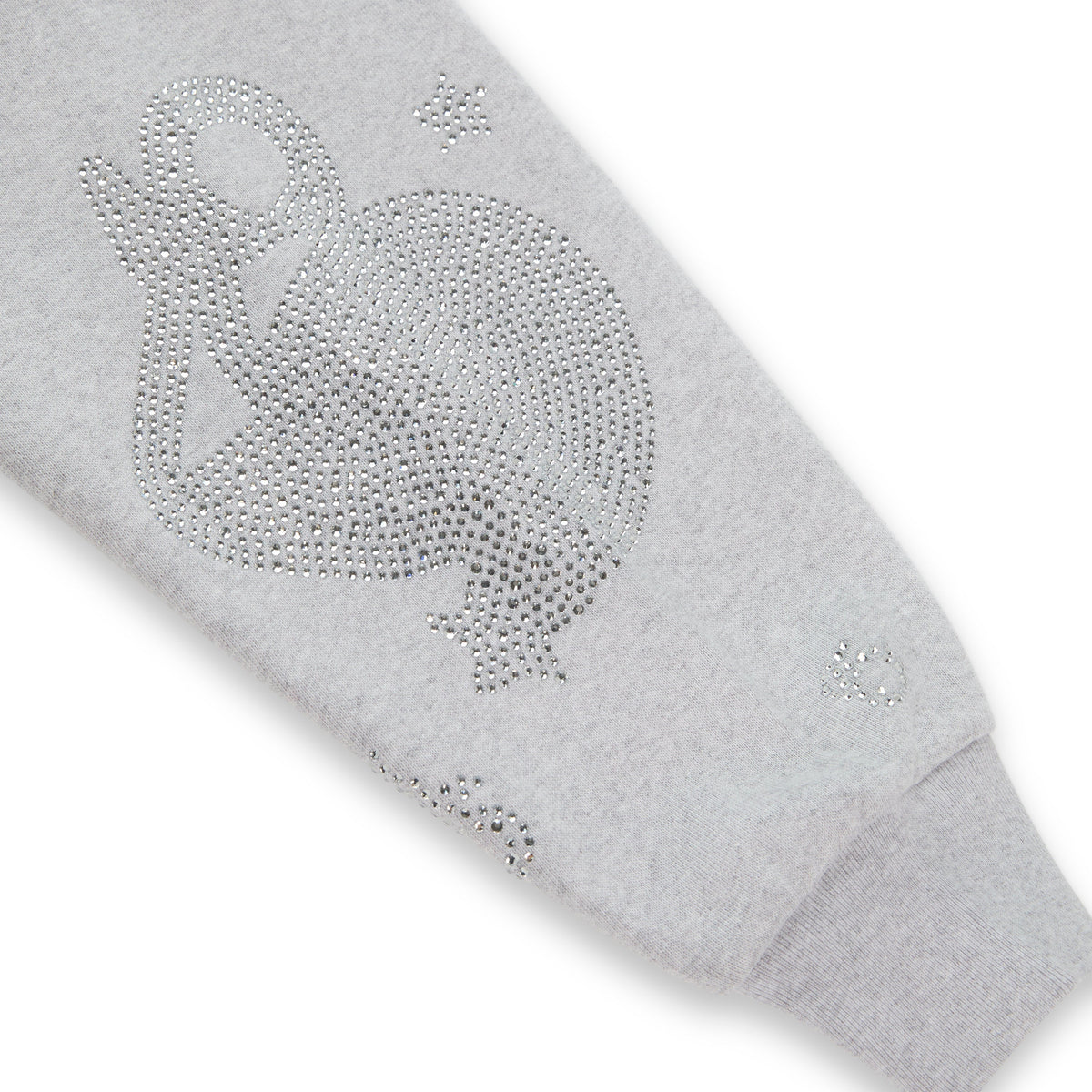 Sp5der Rhinestone Beluga Hoodie - Heather Grey