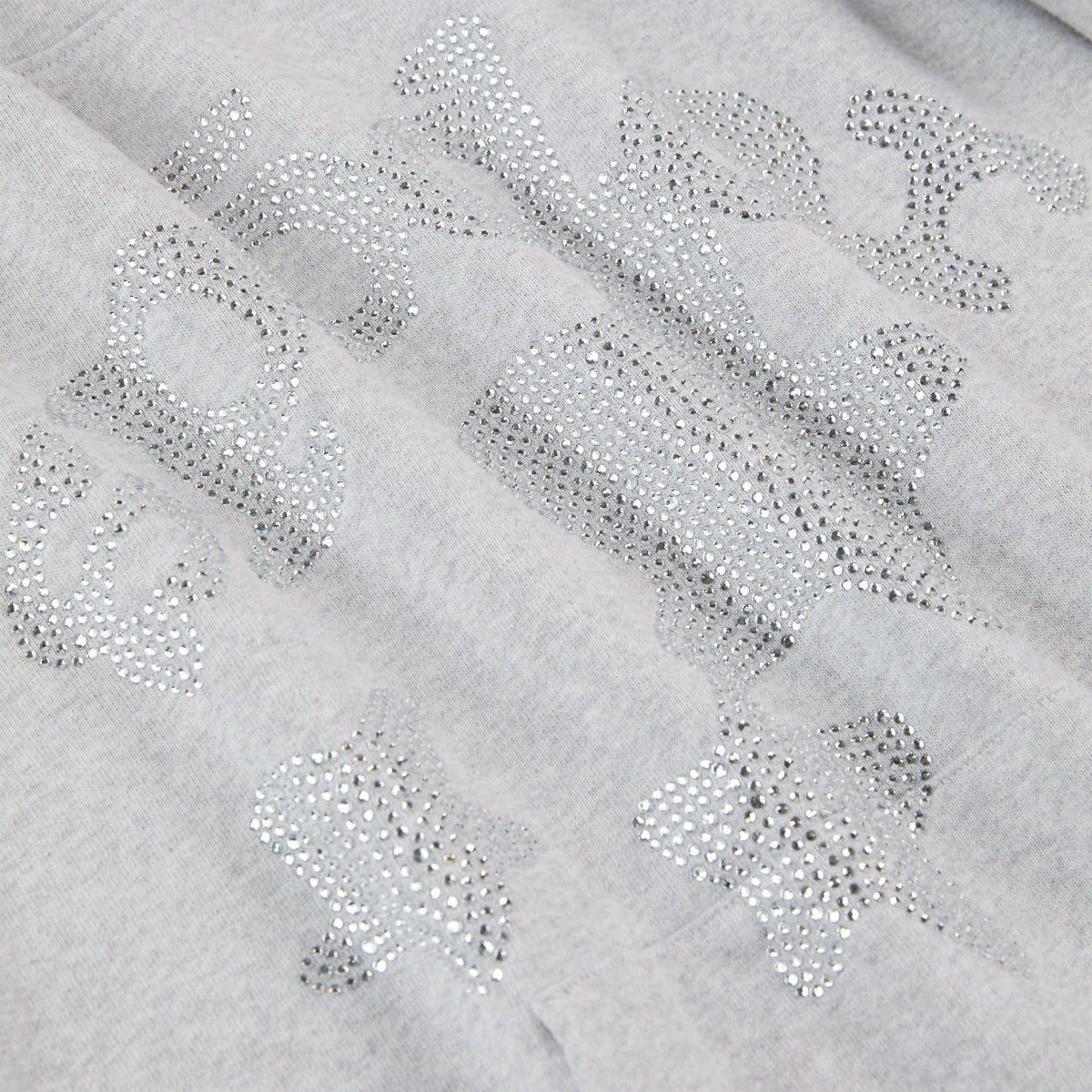 Sp5der Rhinestone Beluga Hoodie - Heather Grey