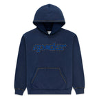 Sp5der Punk V3 Studded Hoodie - Blue