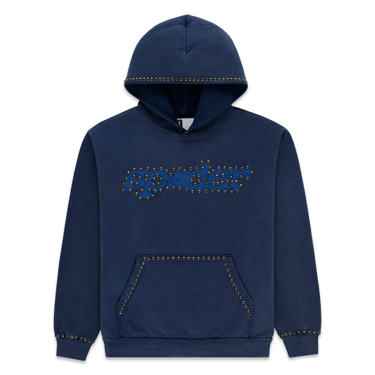 Sp5der Punk V3 Studded Hoodie - Blue