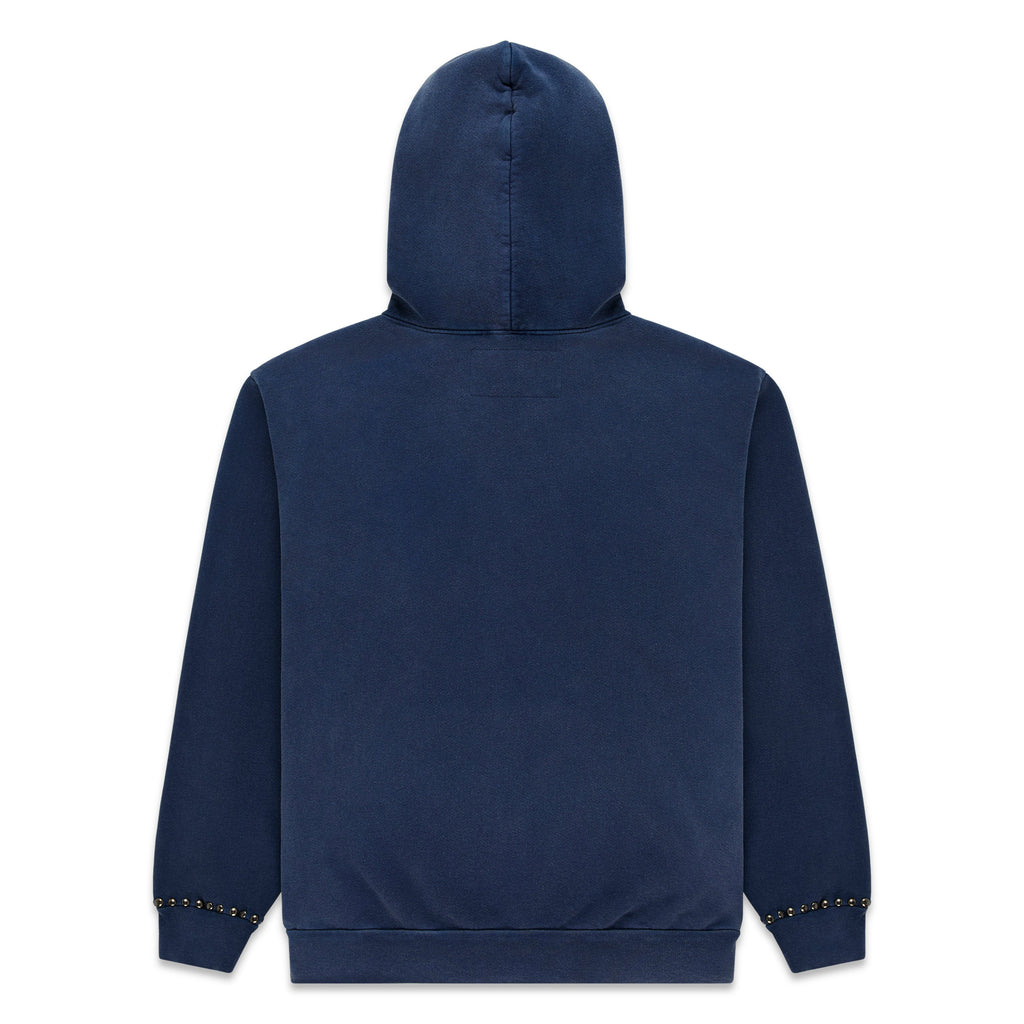 Sp5der Punk V3 Studded Hoodie - Blue