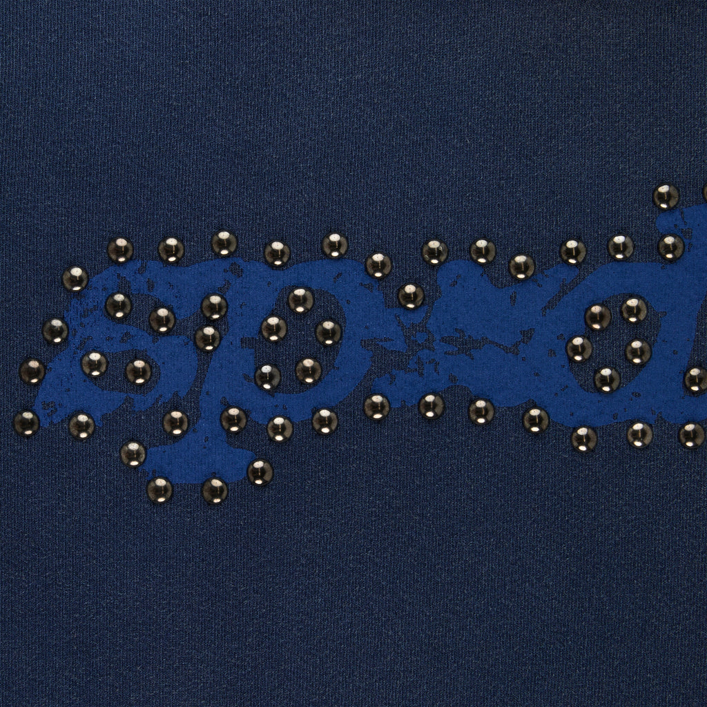 Sp5der Punk V3 Studded Hoodie - Blue