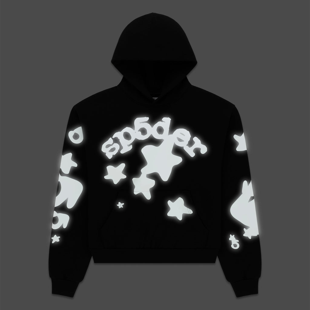 Sp5der Reflective Beluga Hoodie - Black