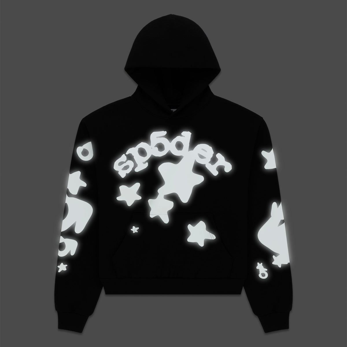 Sp5der Reflective Beluga Hoodie - Black