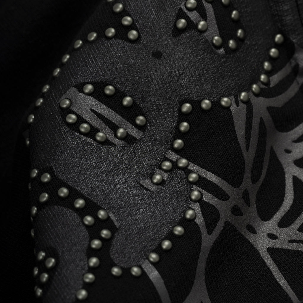 Sp5der Og Web Studded Zip Hoodie - Black