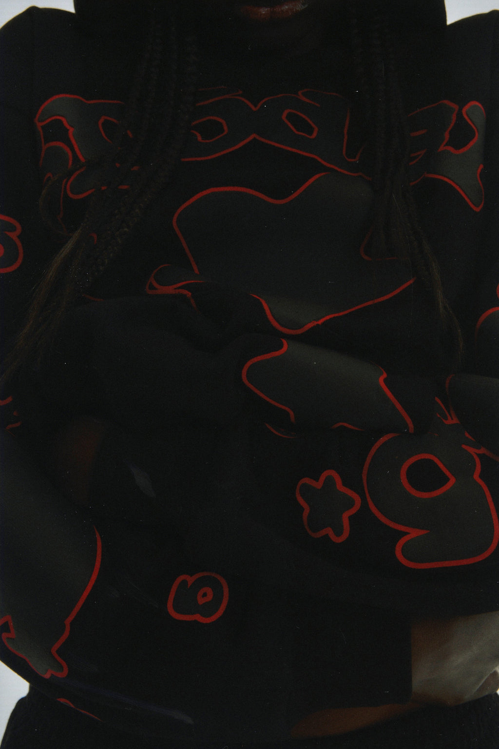 Sp5der Beluga Outline Hoodie - Black