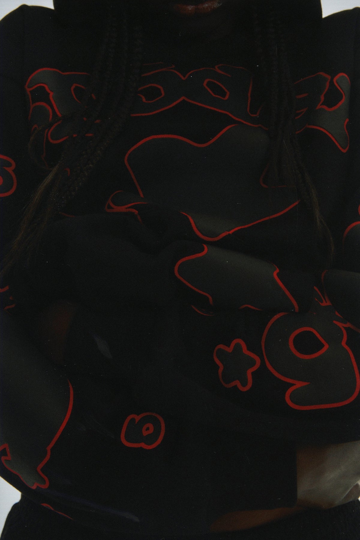 Sp5der Beluga Outline Hoodie - Black