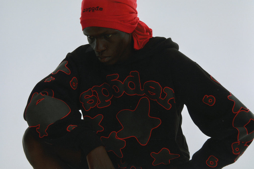 Sp5der Beluga Outline Hoodie - Black
