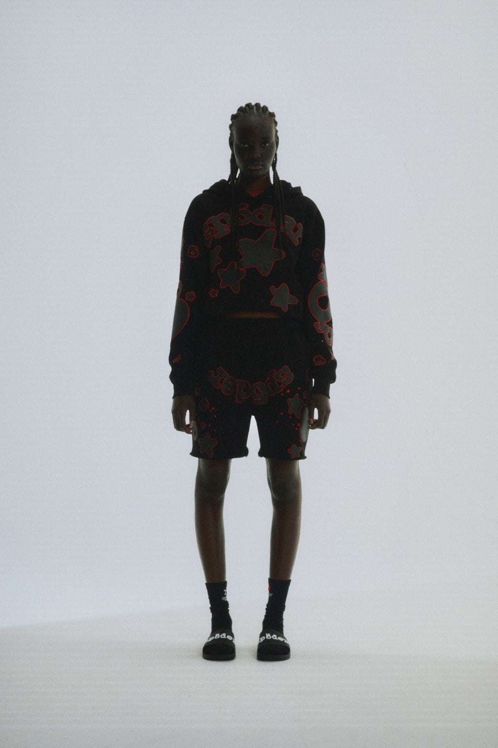 Sp5der Beluga Outline Hoodie - Black