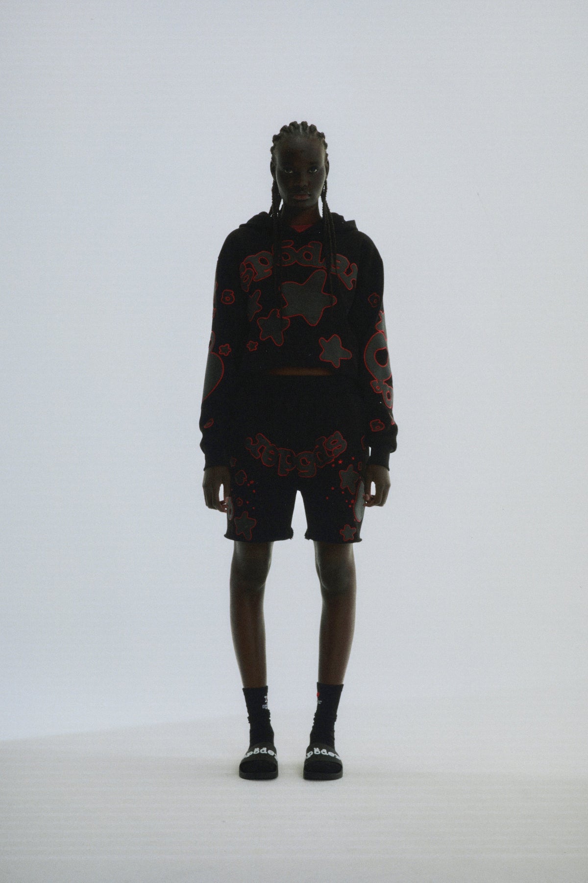 Sp5der Beluga Outline Hoodie - Black