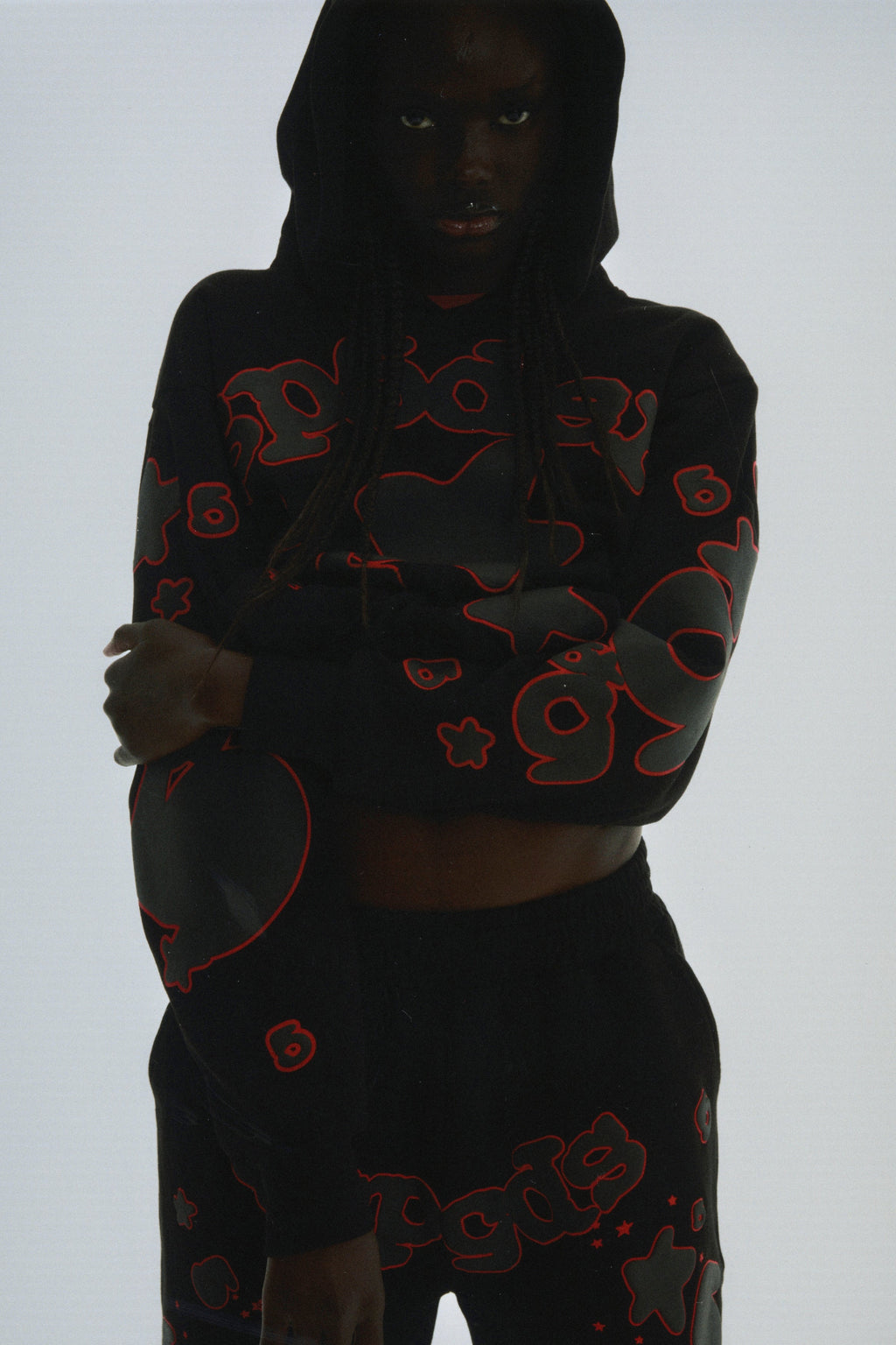 Sp5der Beluga Outline Hoodie - Black