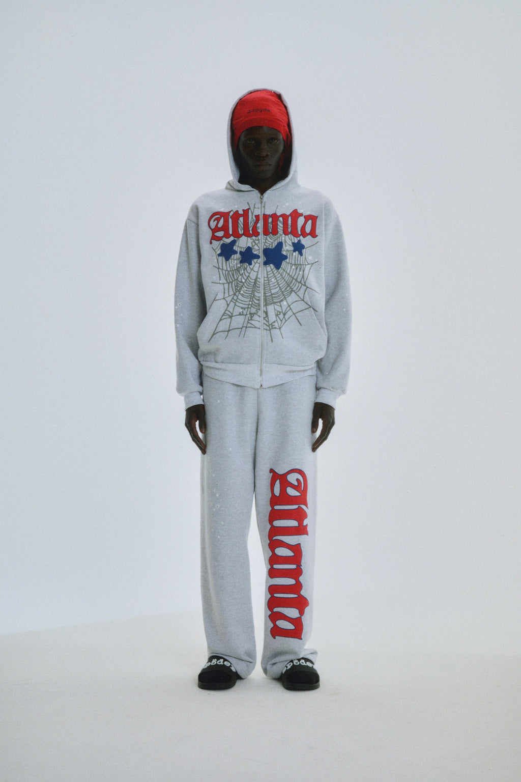 Sp5der Atlanta Full Zip Hoodie - Heather Grey