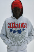 Sp5der Atlanta Full Zip Hoodie - Heather Grey