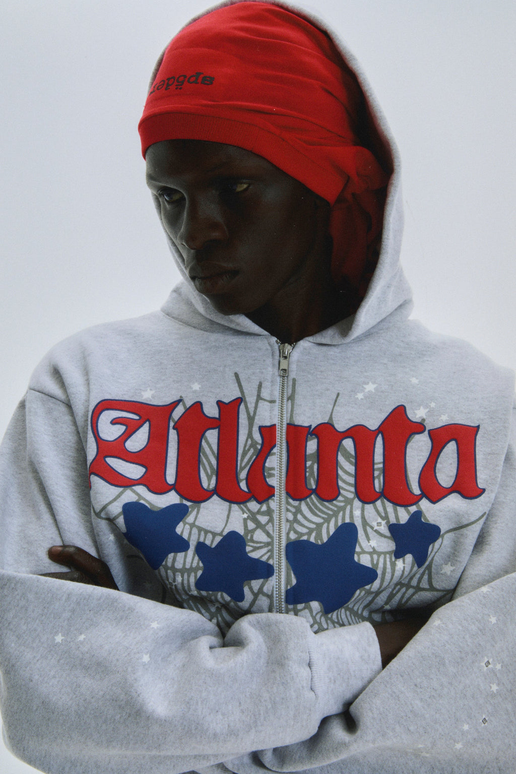 Sp5der Atlanta Full Zip Hoodie - Heather Grey