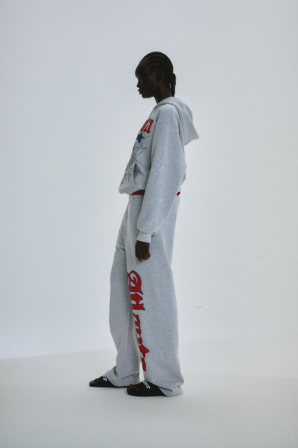 Sp5der Atlanta Full Zip Hoodie - Heather Grey
