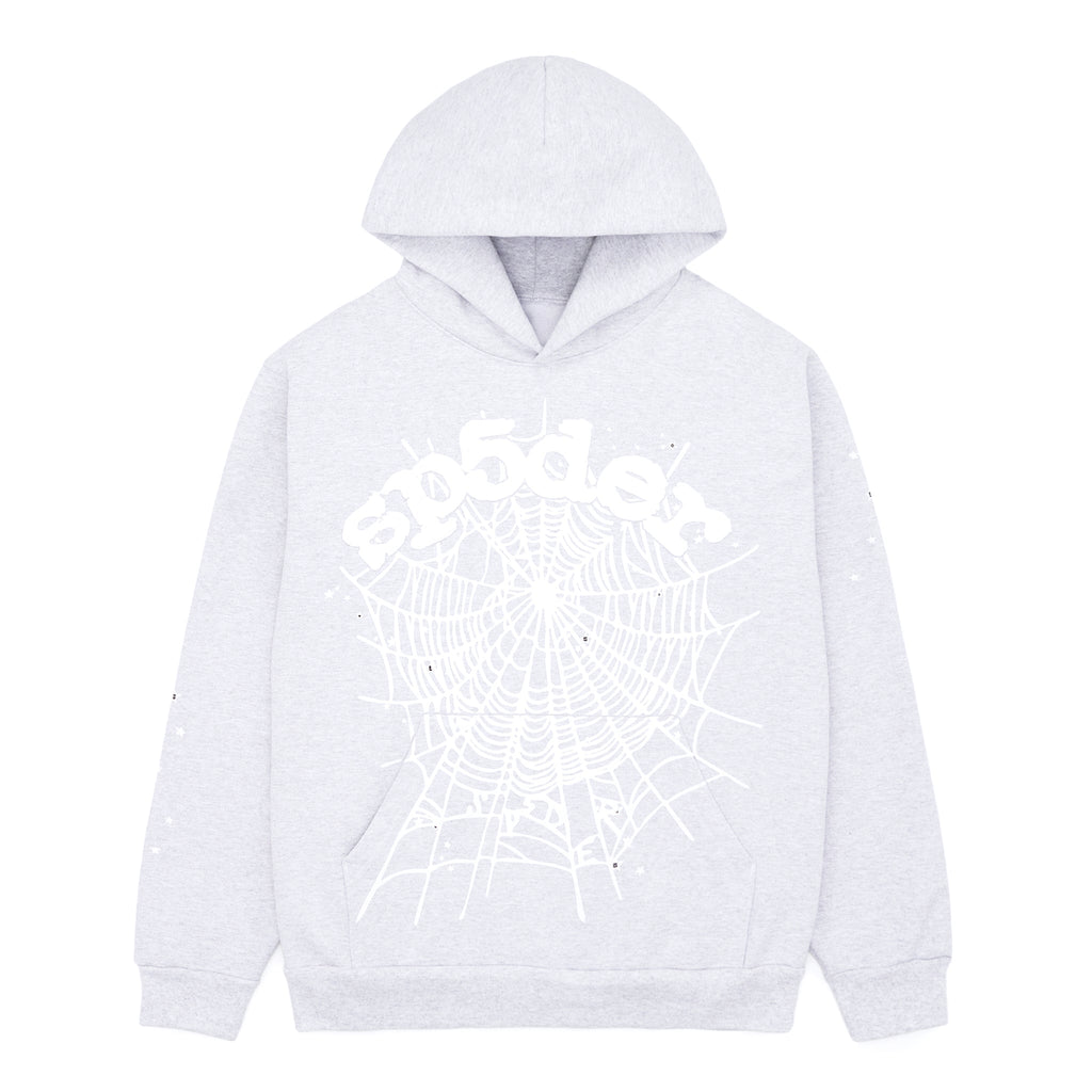 Sp5der Og Web Hoodie - Heather Grey
